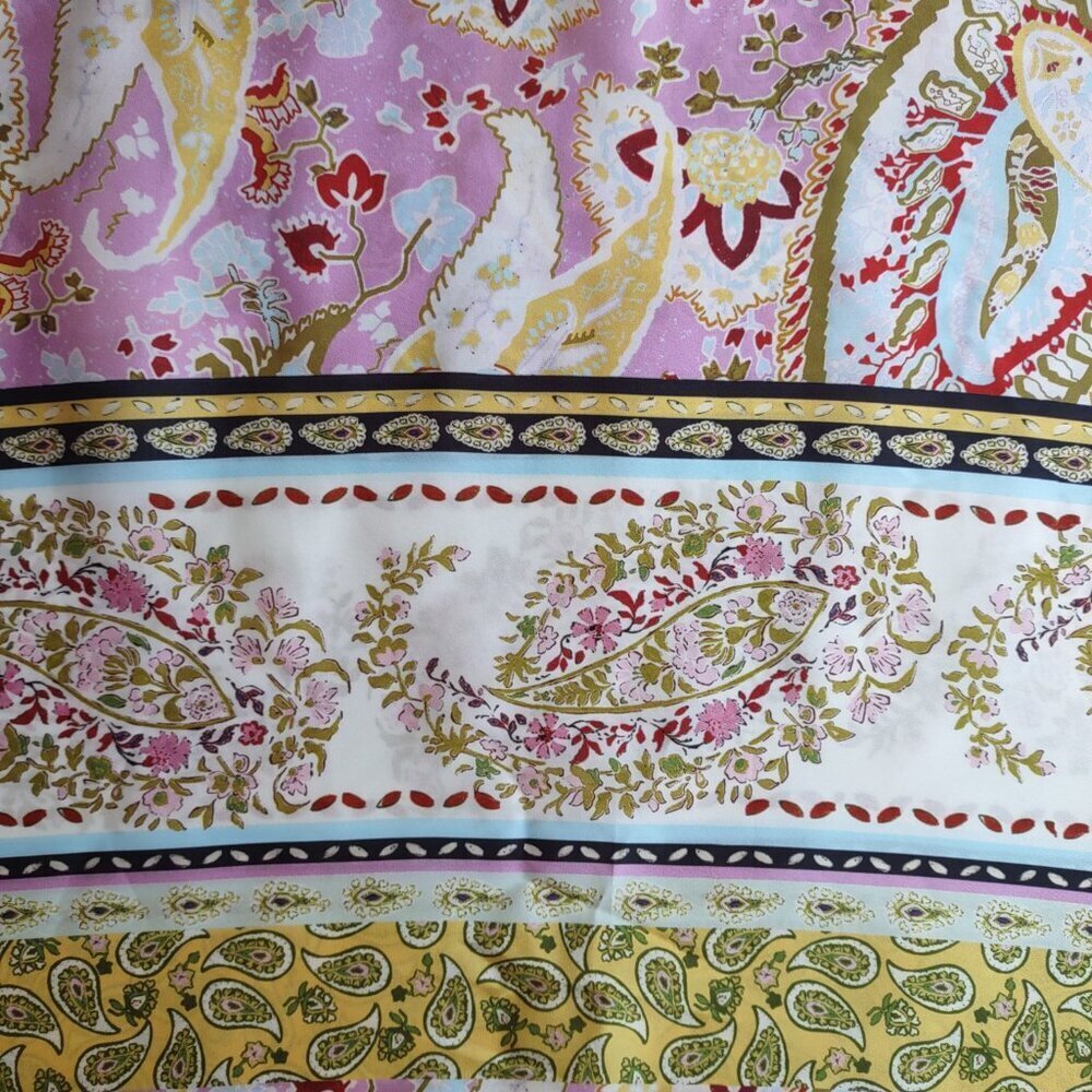 ZARA Floral Paisley Satin Tunic Dress Sz Small Boho Euro Summer Travel Resort - Picture 8 of 12